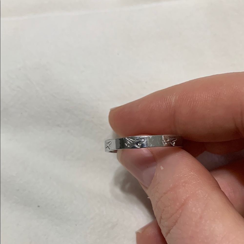 Airplane Silver Band Ring